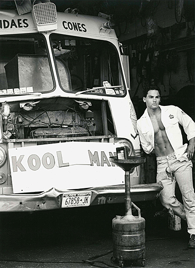 Man leaning on truck