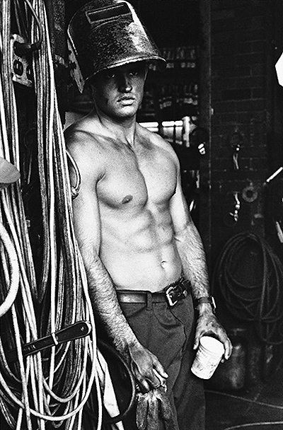 Man next to cables