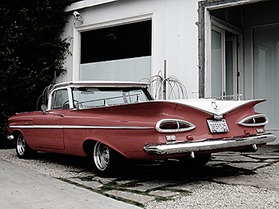 Red car, rear view