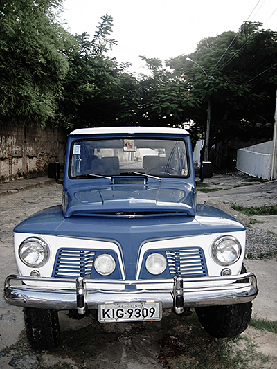 Old blue car